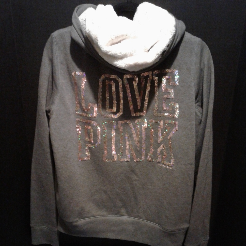 VS PINK Bling Sherpa Hoodie RARE NWT